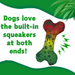 Stoned to da Bone, Rasta Marijuana Leaf Patten - Squeaky Bone Dog Toy - 8" | Jupiter Grass