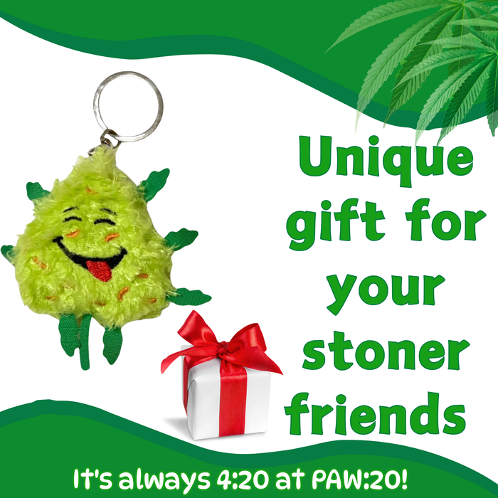 Bud the Weed Nug Keychain - Stuffed Parody Pot Nug - 2" | Jupiter Grass