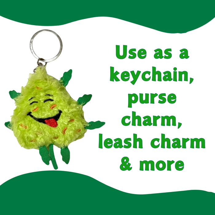 Bud the Weed Nug Keychain - Stuffed Parody Pot Nug - 2" | Jupiter Grass