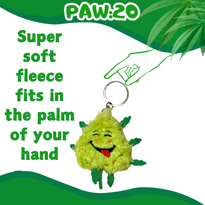 Bud the Weed Nug Keychain - Stuffed Parody Pot Nug - 2" | Jupiter Grass