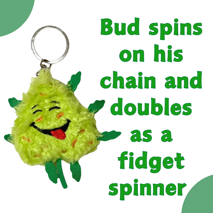 Bud the Weed Nug Keychain - Stuffed Parody Pot Nug - 2" | Jupiter Grass