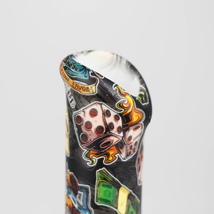 HIT | Art Silicone 10" Tube Water pipe with Glass bowl [HIT313]-Assorted designs | Jupiter Grass
