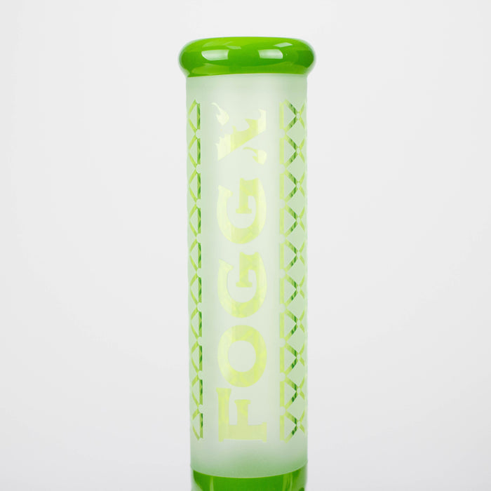 FOGGX | 14" Sandblasted Beaker Glass Water Pipe – 7mm Thick [FT321] | Jupiter Grass