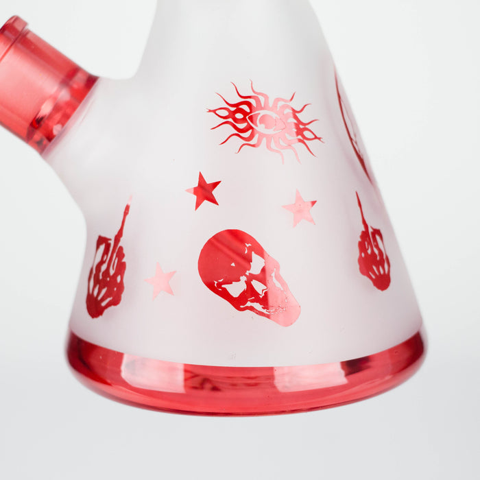 FOGGX | 14" Sandblasted Frosted Small Skull Beaker Glass Water Pipe – 7mm Thick [FT1649ATS] | Jupiter Grass