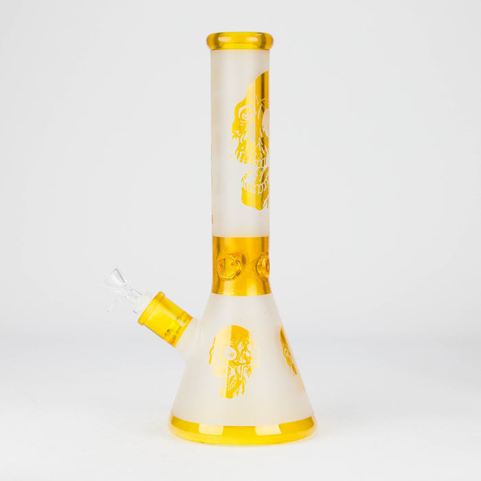 FOGGX | 14" Sandblasted Frosted Big Skull Beaker Water Pipe – 7mm Thick [FT1648ATS] | Jupiter Grass