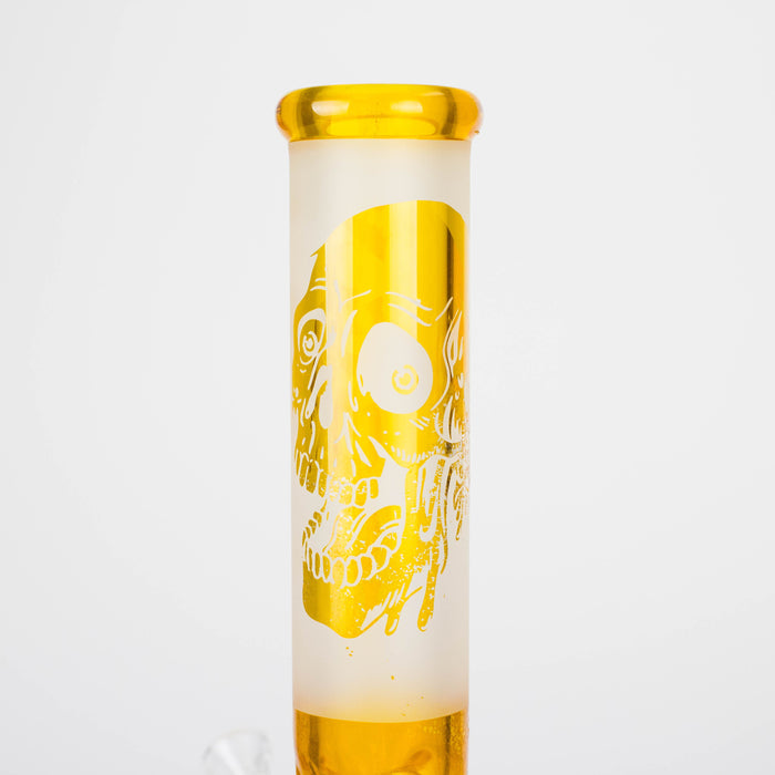 FOGGX | 14" Sandblasted Frosted Big Skull Beaker Water Pipe – 7mm Thick [FT1648ATS] | Jupiter Grass