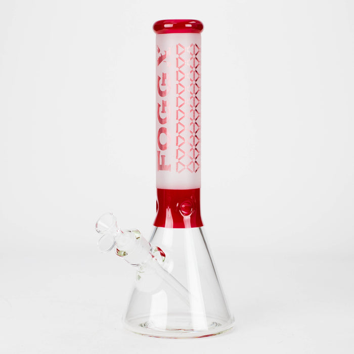 FOGGX | 14" Sandblasted Beaker Glass Water Pipe – 7mm Thick [FT321] | Jupiter Grass