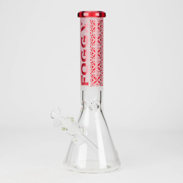 FOGGX | 14" Sandblasted Beaker Glass Water Pipe – 7mm Thick [FT292] | Jupiter Grass