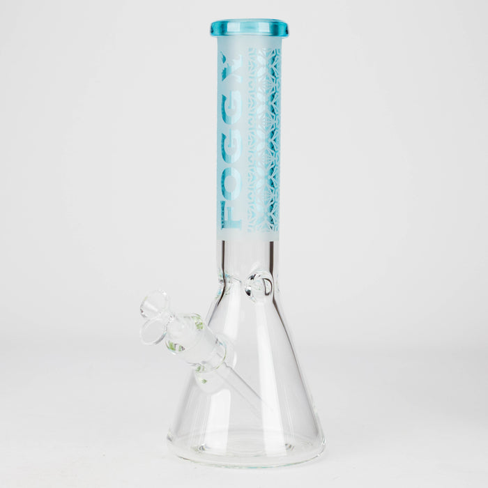 FOGGX | 14" Sandblasted Beaker Glass Water Pipe – 7mm Thick [FT292] | Jupiter Grass