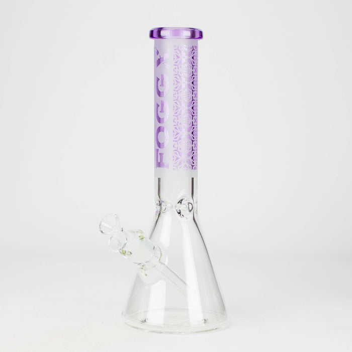 FOGGX | 14" Sandblasted Beaker Glass Water Pipe – 7mm Thick [FT292] | Jupiter Grass