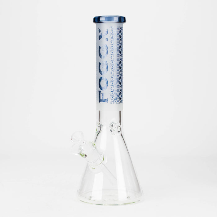 FOGGX | 14" Sandblasted Beaker Glass Water Pipe – 7mm Thick [FT292] | Jupiter Grass