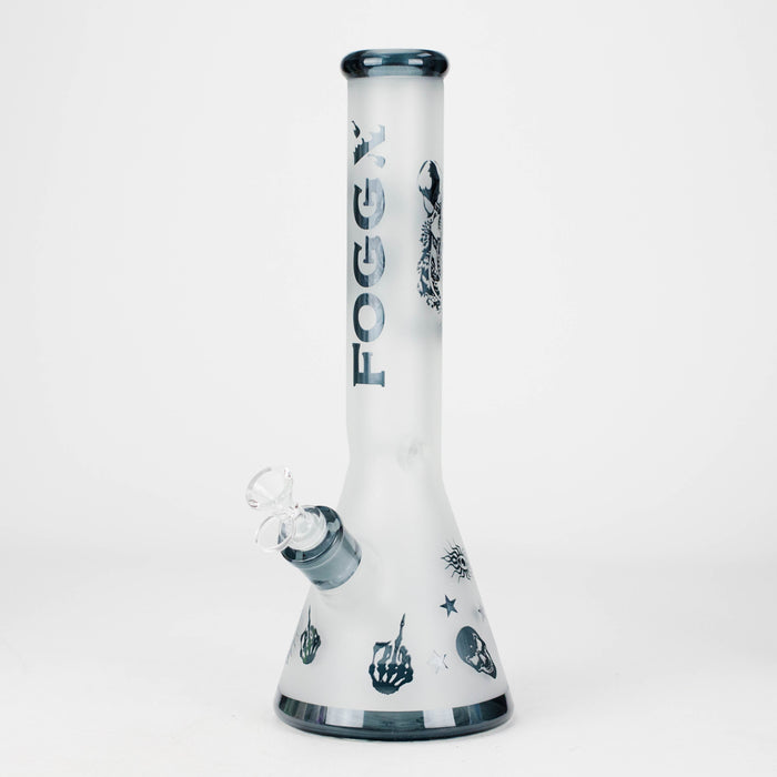 FOGGX | 14" Sandblasted Frosted Small Skull Beaker Glass Water Pipe – 7mm Thick [FT1649ATS] | Jupiter Grass