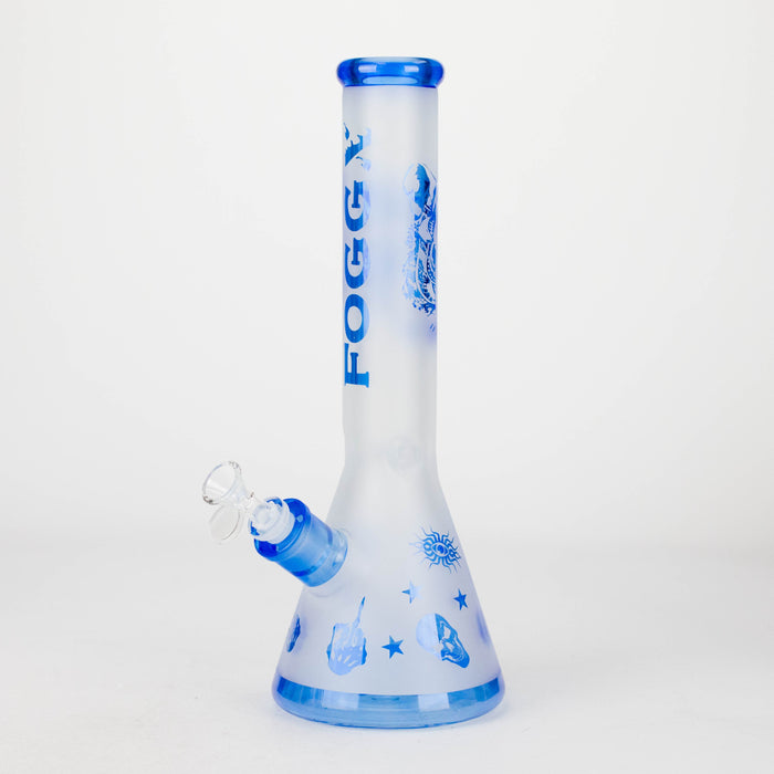 FOGGX | 14" Sandblasted Frosted Small Skull Beaker Glass Water Pipe – 7mm Thick [FT1649ATS] | Jupiter Grass