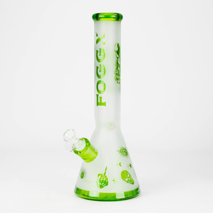 FOGGX | 14" Sandblasted Frosted Small Skull Beaker Glass Water Pipe – 7mm Thick [FT1649ATS] | Jupiter Grass