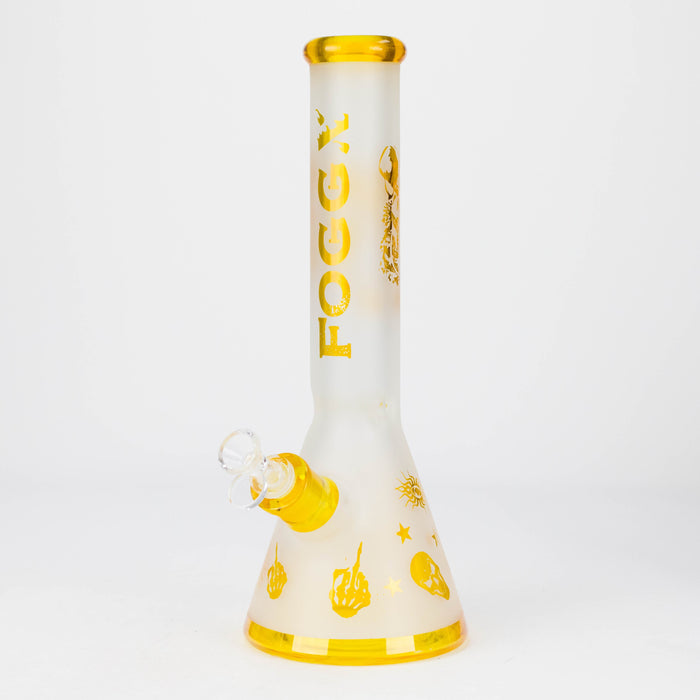 FOGGX | 14" Sandblasted Frosted Small Skull Beaker Glass Water Pipe – 7mm Thick [FT1649ATS] | Jupiter Grass