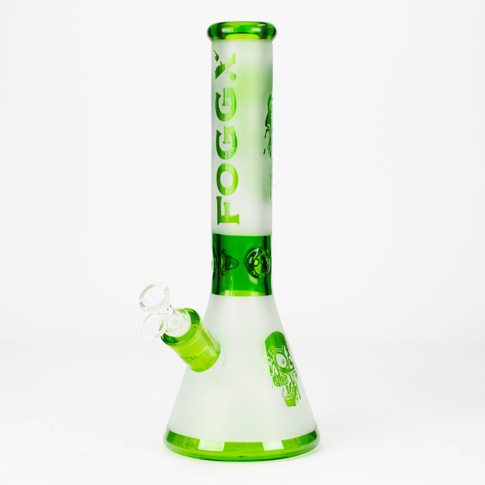 FOGGX | 14" Sandblasted Frosted Big Skull Beaker Water Pipe – 7mm Thick [FT1648ATS] | Jupiter Grass