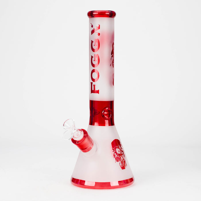 FOGGX | 14" Sandblasted Frosted Big Skull Beaker Water Pipe – 7mm Thick [FT1648ATS] | Jupiter Grass