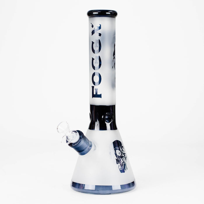 FOGGX | 14" Sandblasted Frosted Big Skull Beaker Water Pipe – 7mm Thick [FT1648ATS] | Jupiter Grass