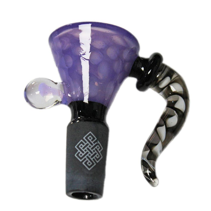 Karma | 14mm Honeycomb, Black Joint Glass Bowl (Purple)