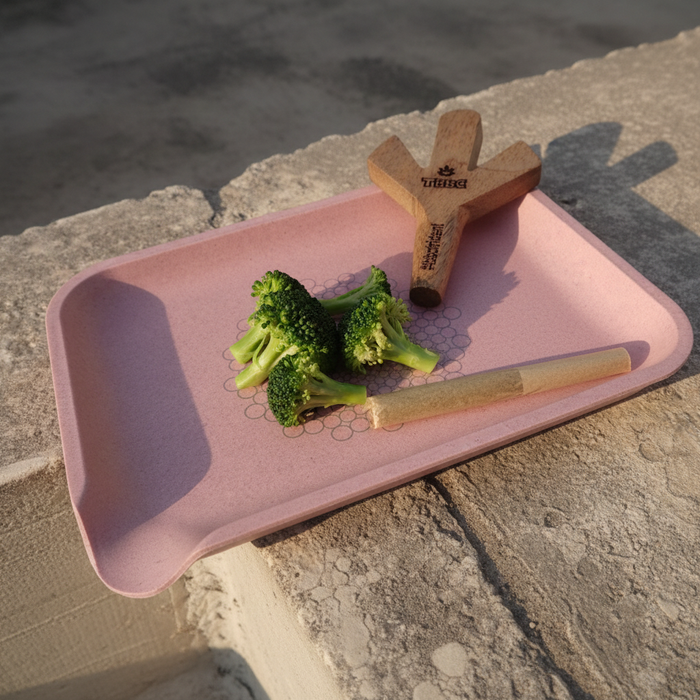 TBBC | Rose Bliss Eco Rolling Tray – Biodegradable Pulp, Sustainable & Stylish | Jupiter Grass