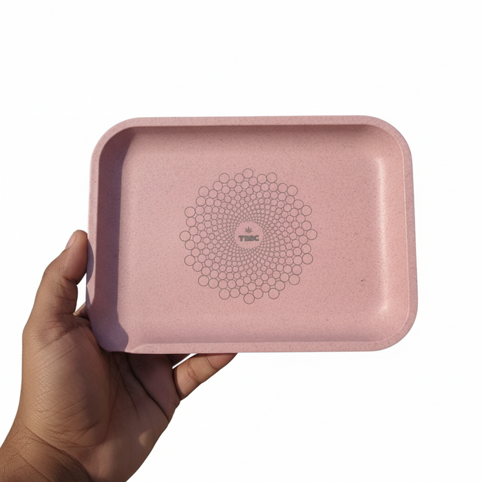TBBC | Rose Bliss Eco Rolling Tray – Biodegradable Pulp, Sustainable & Stylish | Jupiter Grass