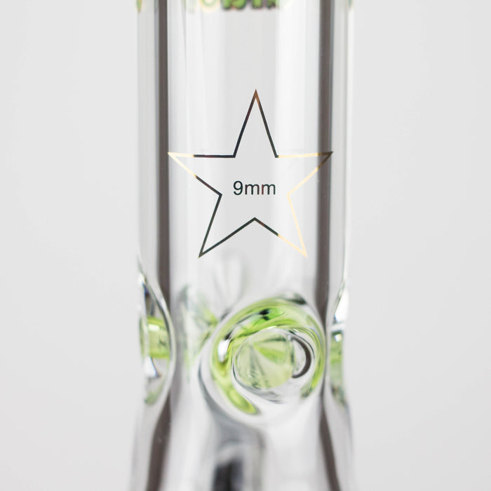 Spark  | 18" 9 mm glass water bong with thick base | Jupiter Grass