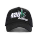 High-Crown 5-Panel “420” Embroidered Cap - Black | Jupiter Grass