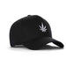 High-Crown 5-Panel Embroidered Leaf Cap-Black | Jupiter Grass