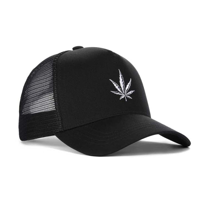 High-Crown 5-Panel Mesh Trucker Cap-Black | Jupiter Grass