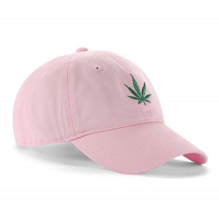 Low-Crown 6-Panel Embroidered Leaf Cap-Pink | Jupiter Grass