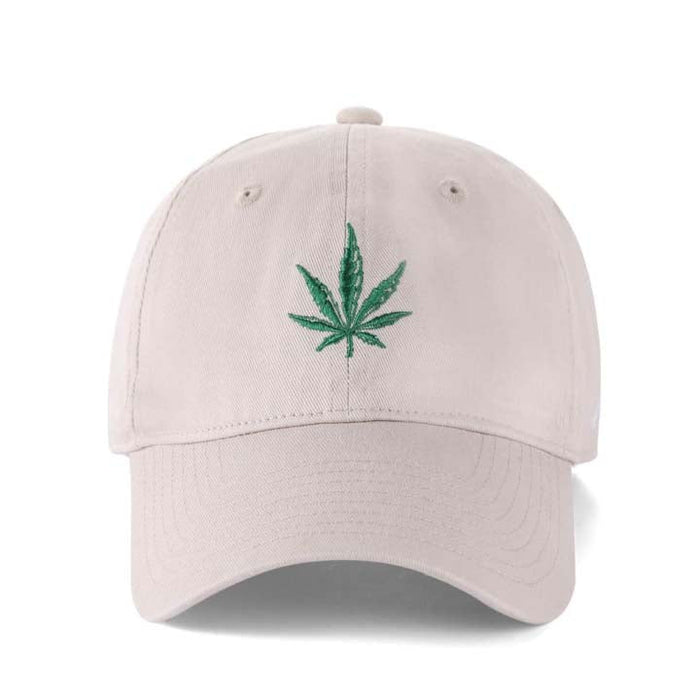 Low-Crown 6-Panel Embroidered Leaf Cap - Beige | Jupiter Grass