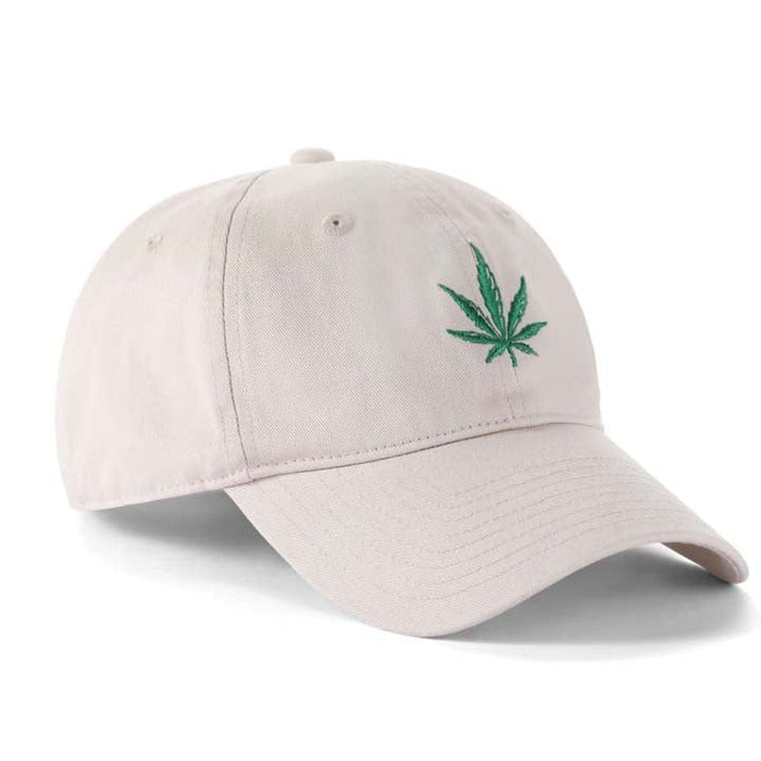 Low-Crown 6-Panel Embroidered Leaf Cap - Beige | Jupiter Grass