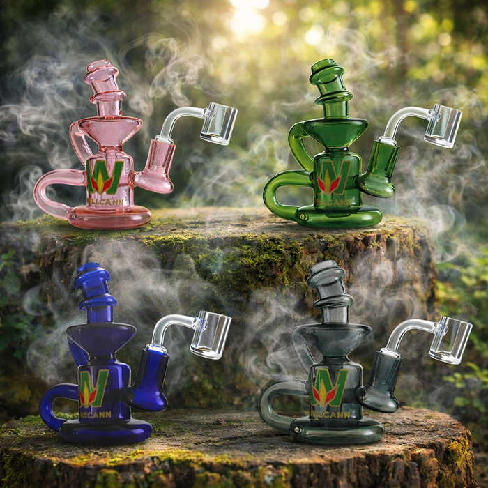 Wellcann | 5" Glass Dab Rig with Circ Perc – Includes Quartz Banger | Jupiter Grass