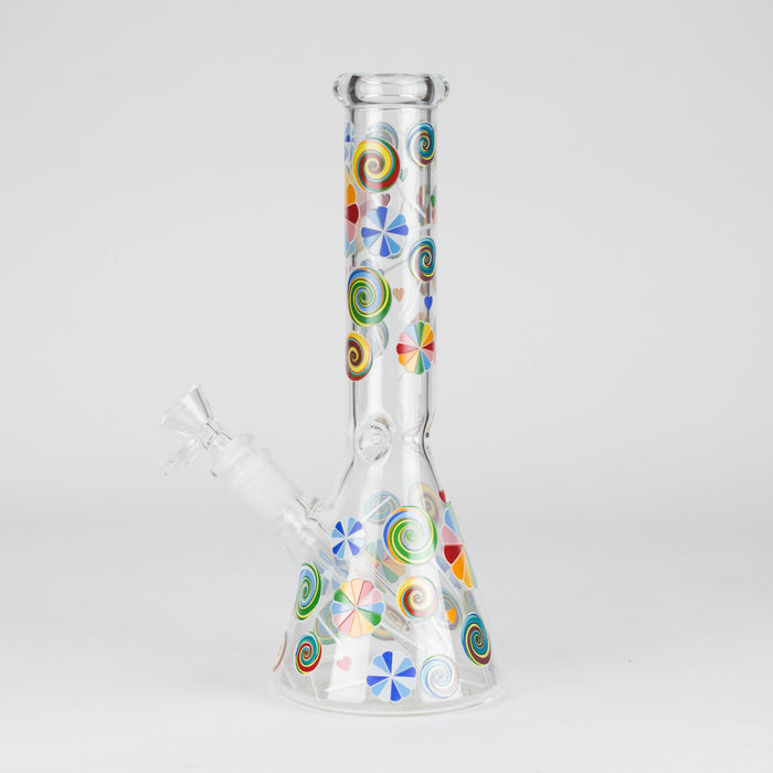 10" Glass Beaker Bong – Lollipops Design (Glow in the Dark) | Jupiter Grass