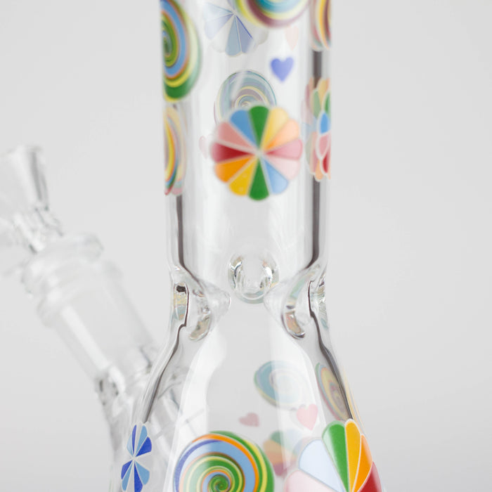 10" Glass Beaker Bong – Lollipops Design (Glow in the Dark) | Jupiter Grass