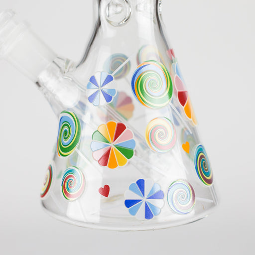 10" Glass Beaker Bong – Lollipops Design (Glow in the Dark) | Jupiter Grass