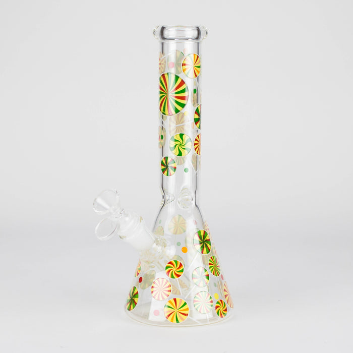 10" Glass Beaker Bong – Lollipops Design (Glow in the Dark) | Jupiter Grass