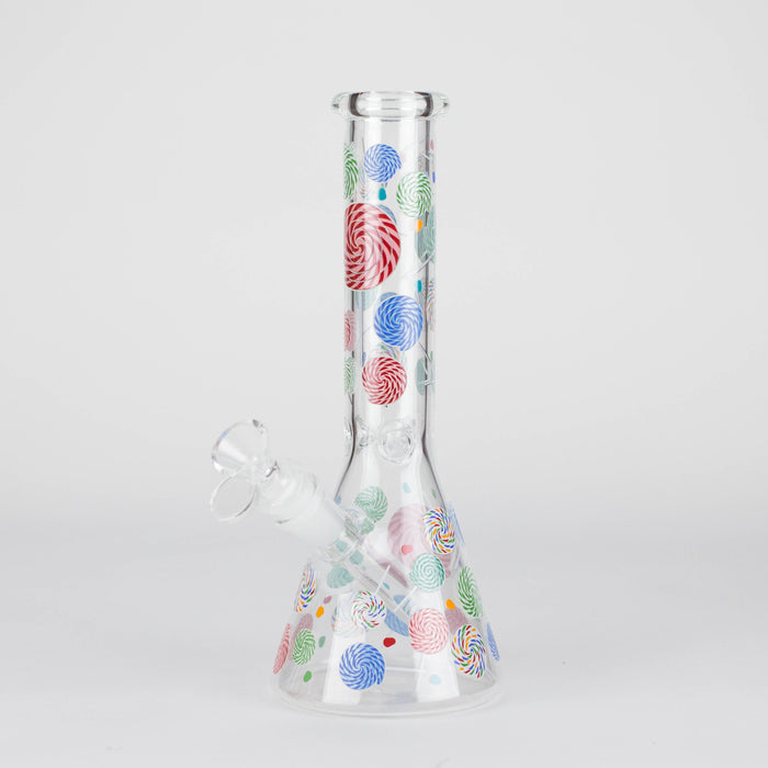 10" Glass Beaker Bong – Lollipops Design (Glow in the Dark) | Jupiter Grass