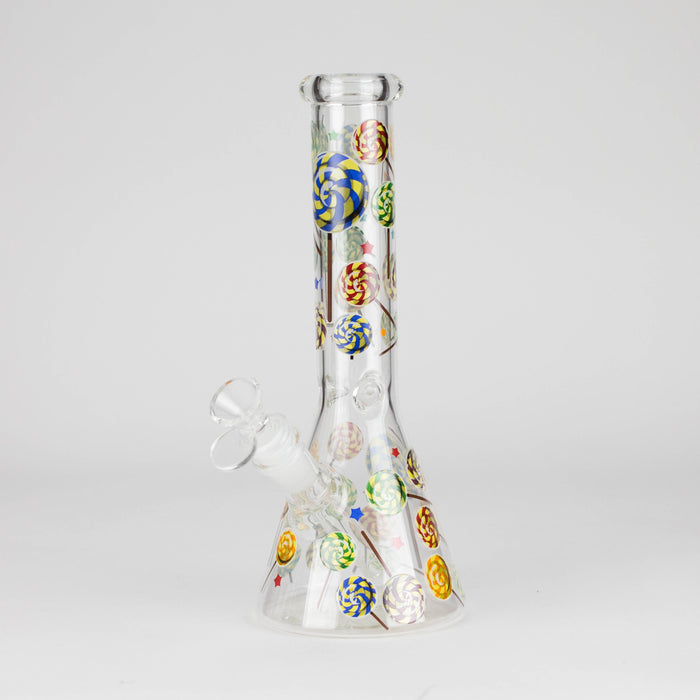 10" Glass Beaker Bong – Lollipops Design (Glow in the Dark) | Jupiter Grass