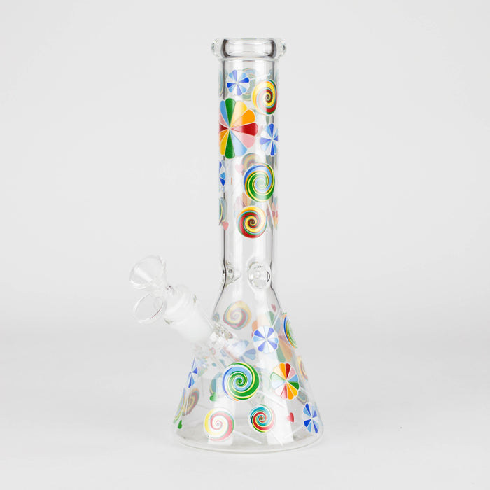 10" Glass Beaker Bong – Lollipops Design (Glow in the Dark) | Jupiter Grass