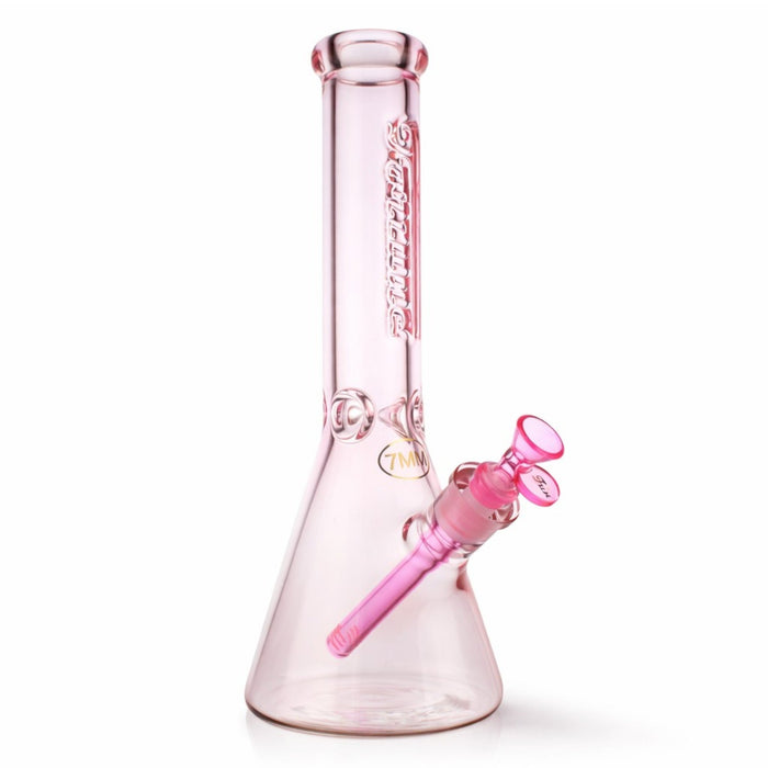 Fortune | 14" 7mm Engraved Color Beaker Bong