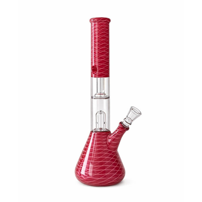 12" Dual Chamber Showerhead Perc Beaker Bong Assorted Colors