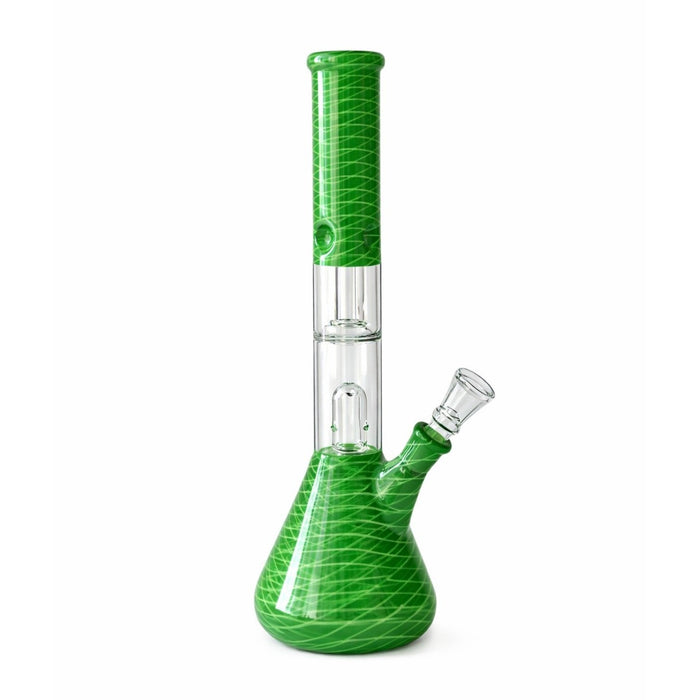 12" Dual Chamber Showerhead Perc Beaker Bong Assorted Colors