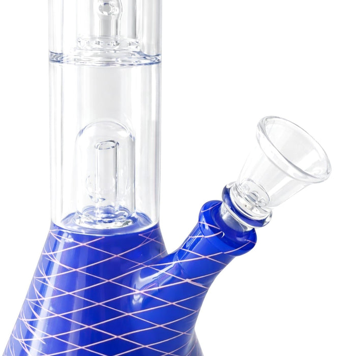 12" Dual Chamber Showerhead Perc Beaker Bong Assorted Colors
