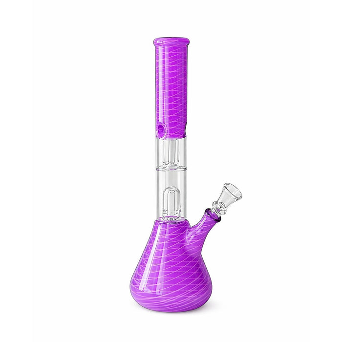 12" Dual Chamber Showerhead Perc Beaker Bong Assorted Colors