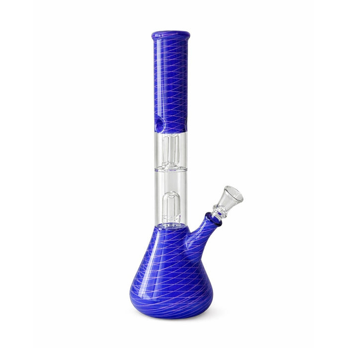 12" Dual Chamber Showerhead Perc Beaker Bong Assorted Colors