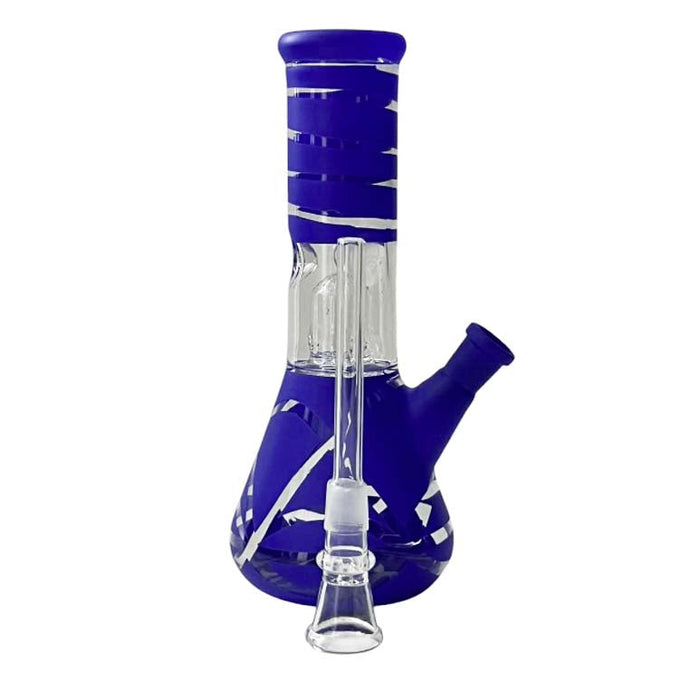 8" Color Spiral Beaker Bong Built-In Perc