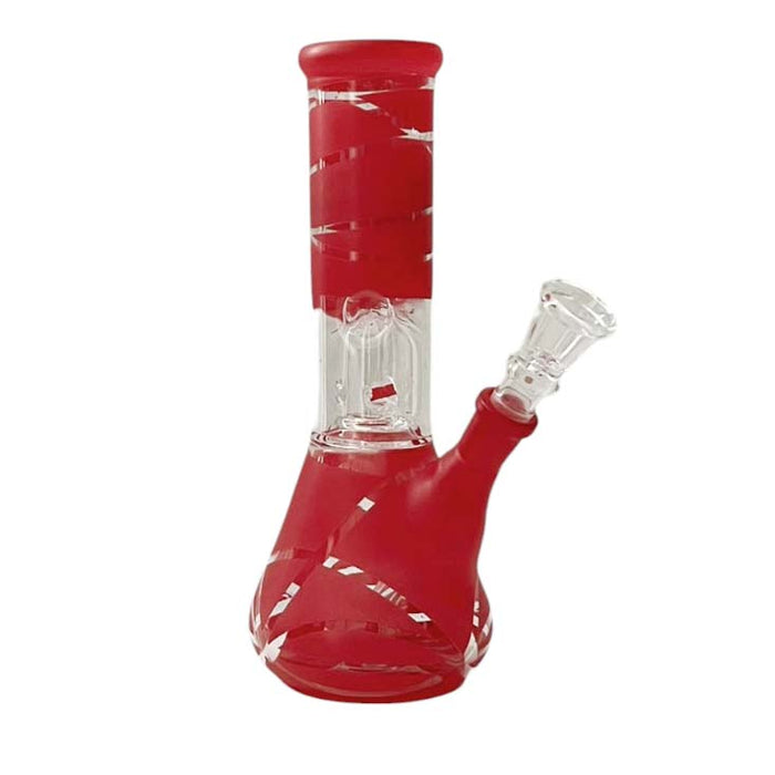 8" Color Spiral Beaker Bong Built-In Perc