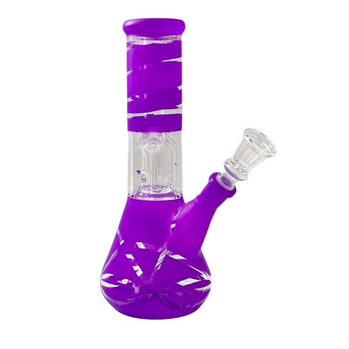 8" Color Spiral Beaker Bong Built-In Perc