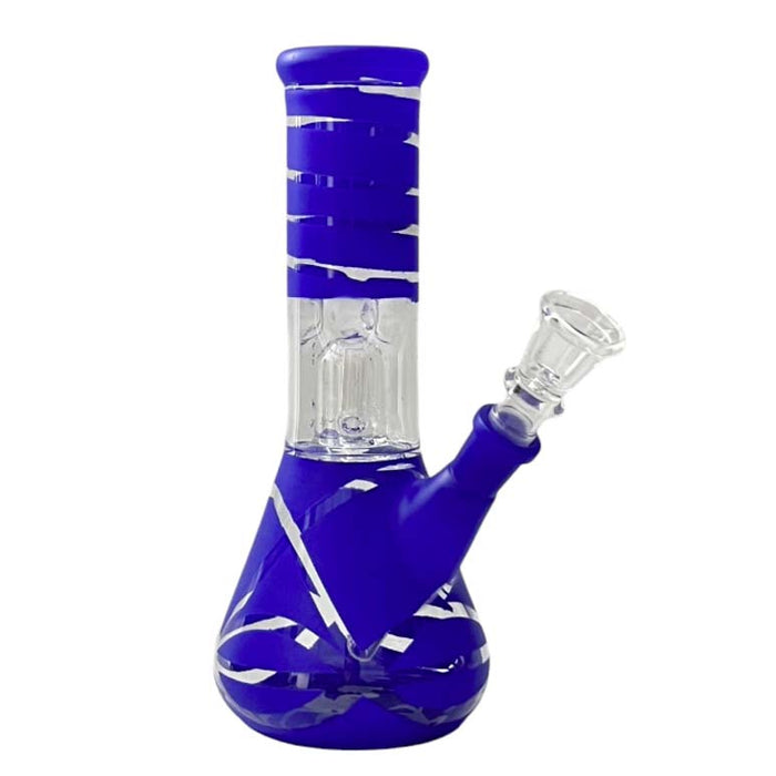 8" Color Spiral Beaker Bong Built-In Perc